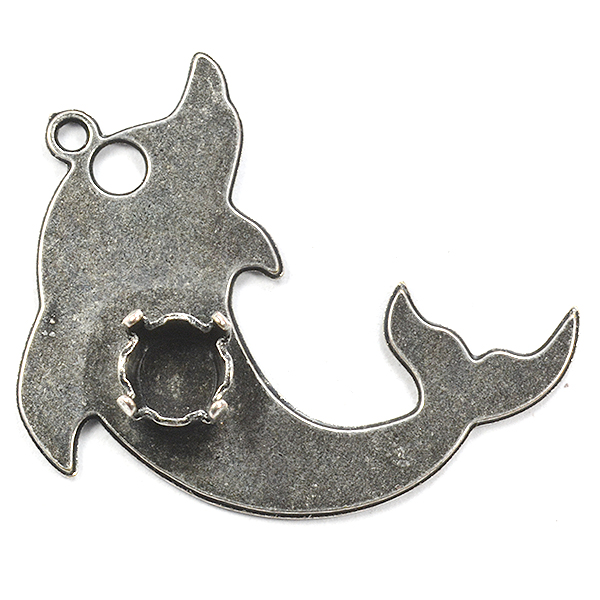 Dolphin pendant base with 24ss setting
