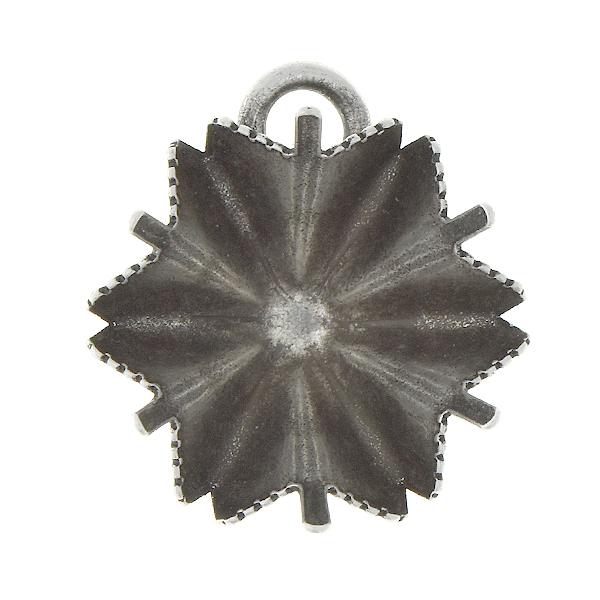 12mm Rivoli Starflower stone setting with one top loop