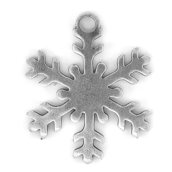 Metal casting Filigree Snowflake with top loop pendant base