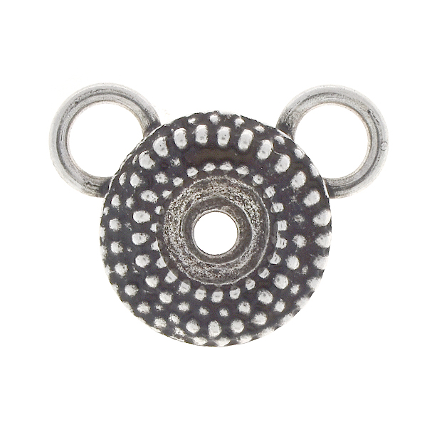 39ss Round Dotted Pendant base with two top 8mm loops