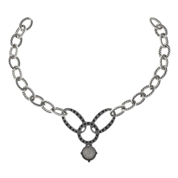 8pp, 14pp, 12mm Rivoli chain centerpiece for necklace