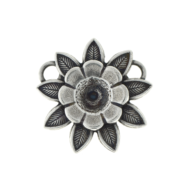29ss flower pendant base with double petals and two top loops