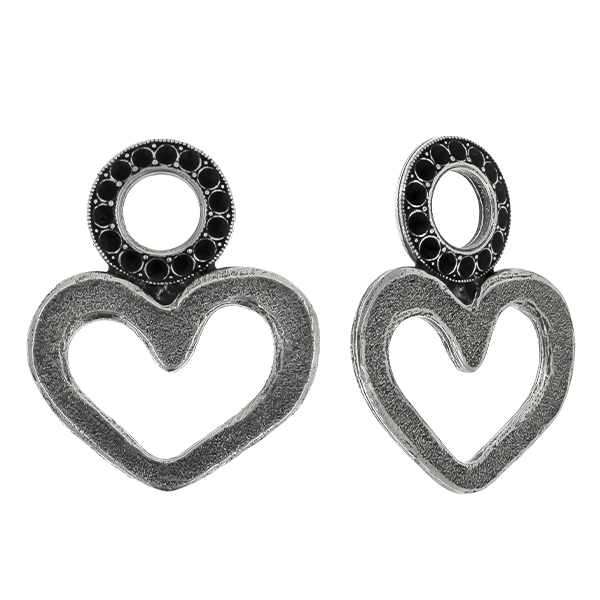 Heart shape and round metal casting element for 8pp Pendant base