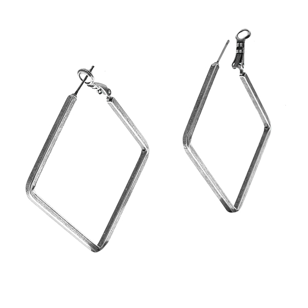 45mm Plain Rhombus shape hoop earrings (large size) 