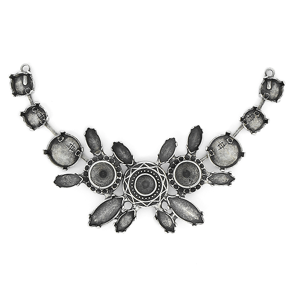 8pp, 29ss, 39ss, 12mm Rivoli and Navette Centerpiece for Necklace