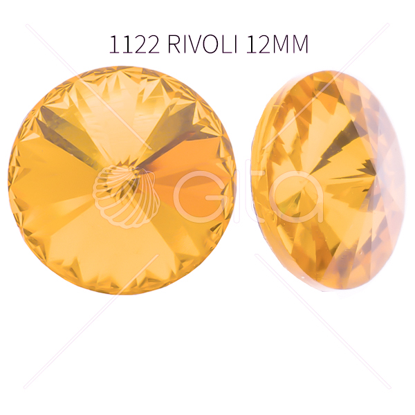 Aurora Crystal 12mm Rivoli A1122 Topaz color-8pcs pack