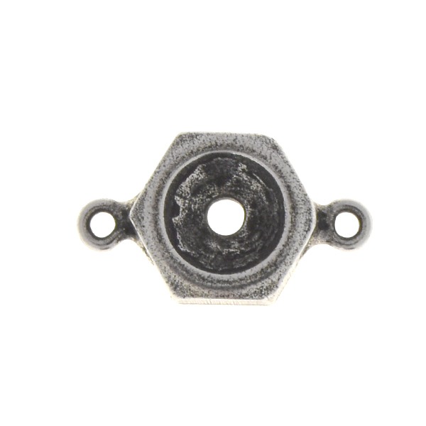 29ss Screw nut jewelry connector with two side loops