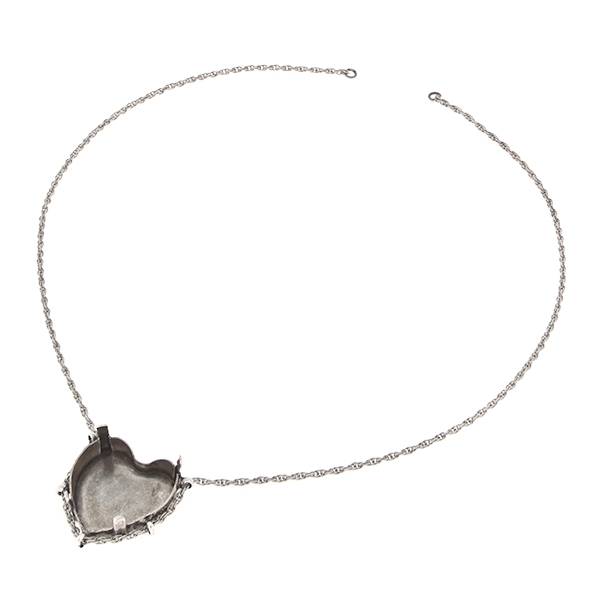 28mm Heart with rope chain Cradle Necklace base