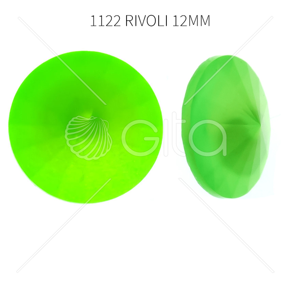 Aurora Crystal 12mm Rivoli A1122 Electric Green color-8pcs pack