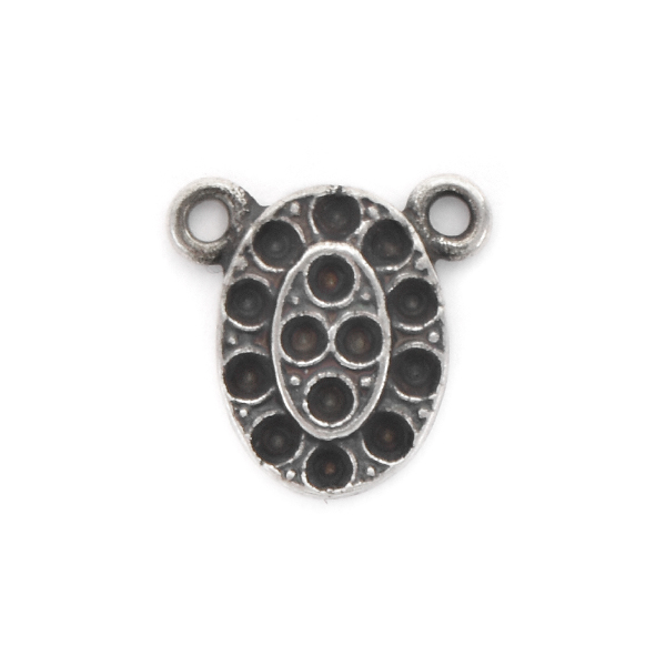  8pp Oval Pendant base with two top loops