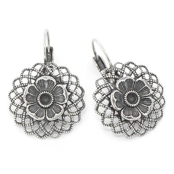 24pp Flower with Convex Filigree Earring base