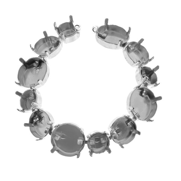 39ss, 10mm and 12mm Rivoli cup chain bracelet base - 12 settings