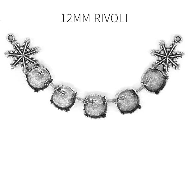 12mm Rivoli Centerpiece for Necklace with Snowflakes