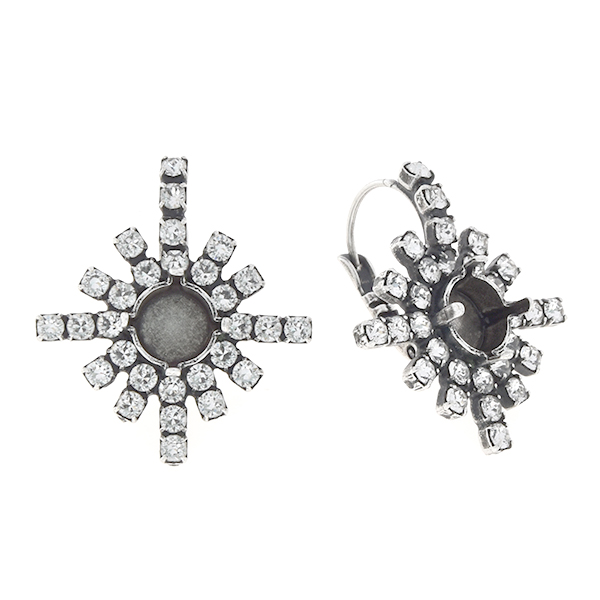 29ss Snowflake withRhinestoness Lever back earring base