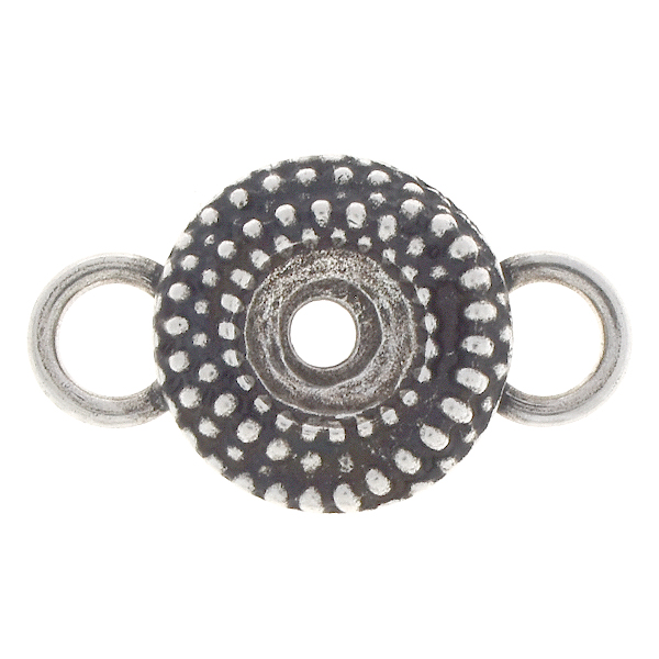 39ss Round Dotted Jewelry Connector with two side 8mm loops