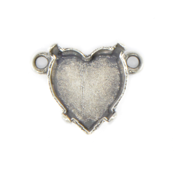 11x10mm Heart Stone setting with two top loops