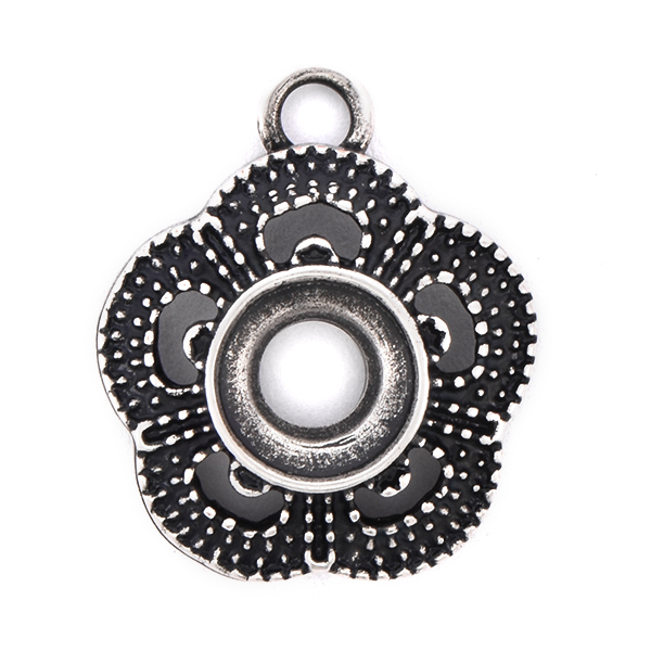 39ss/8mm open back Flower Pendant with top loop
