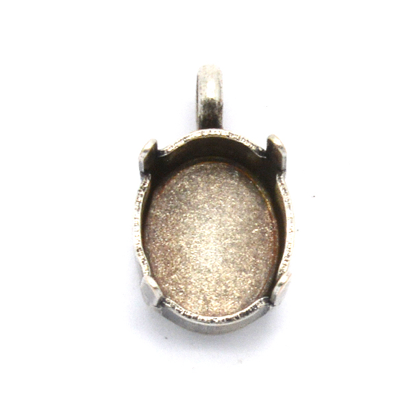Oval 10X8mm Pendant base with one loop