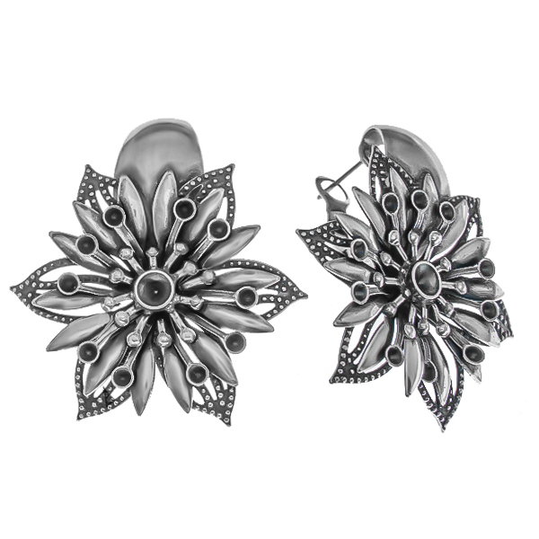 Stamping metal volumes Water Lily Flower Hoop earring bases