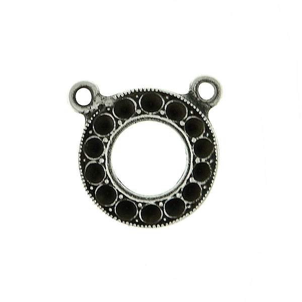 8pp Hollow Circle metal casting Pendant base with two top loops