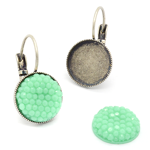 12mm Round hanging earrings base 