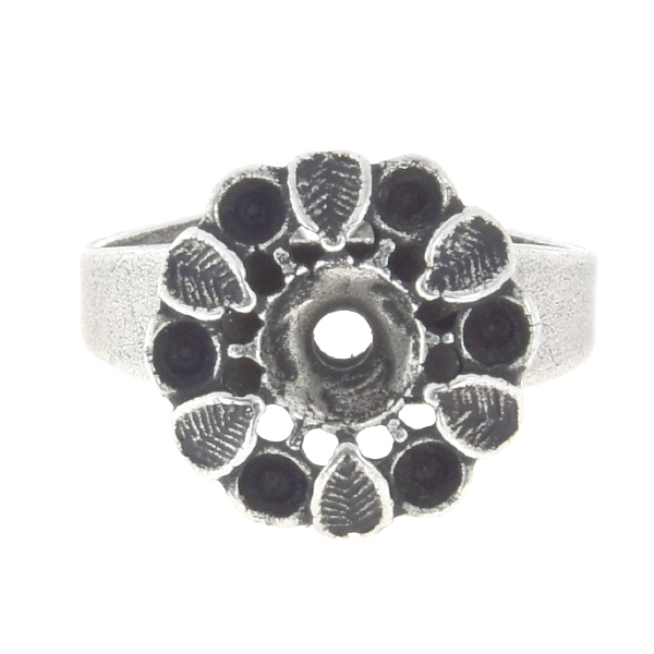 14pp, 24ss Flower with leaves adjustable ring base