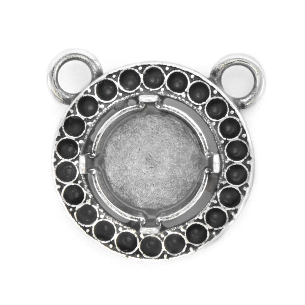 8pp, 10mm Rivoli Round Pendant base with two top loops