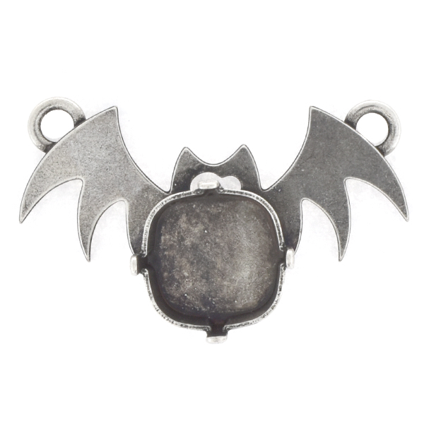 12x12mm Square Bat Pendant base with two top loops