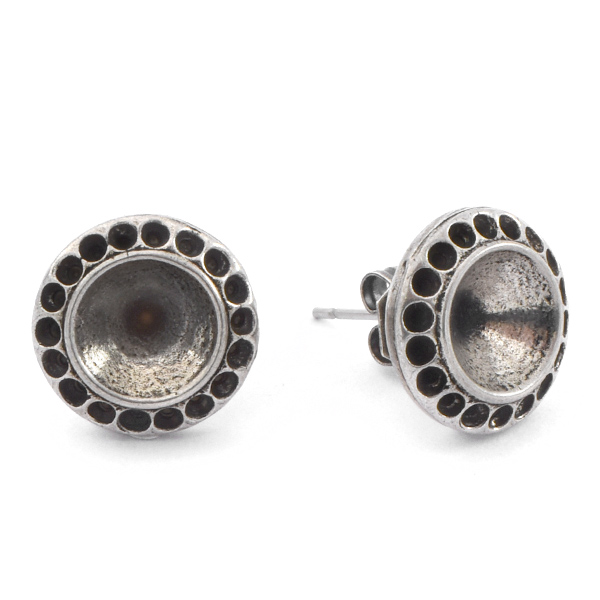 8pp, 39ss Round Stud Earring settings