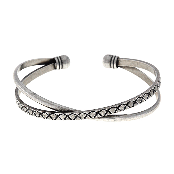 X-Shaped double cuff bangle bracelet