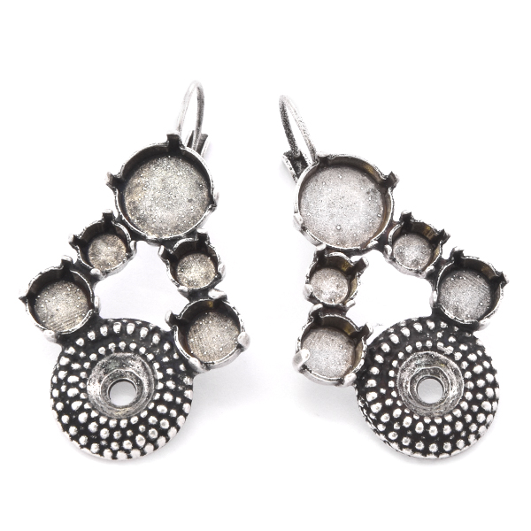 29ss, 39ss, 12mm Rivoli with dotted setting - Earring base