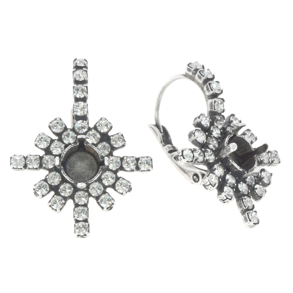 39ss Snowflake with Rhinestones Lever back earring base