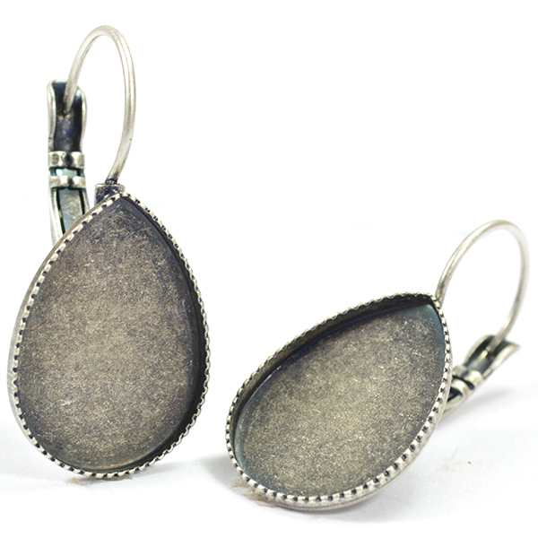 13x18mm Pear shape Flat back settings Drop earrings base 
