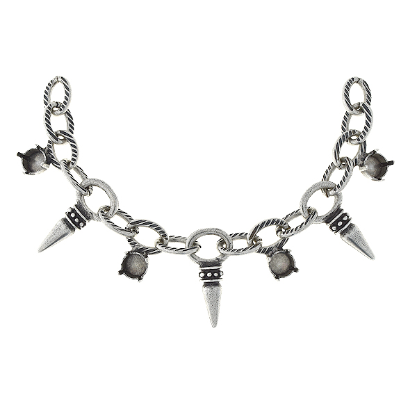 39ss chain centerpiece for necklace with metal spike charms