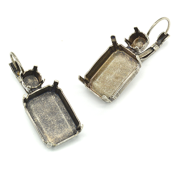 29ss,Octagong 13X18mm Hanging earring bases