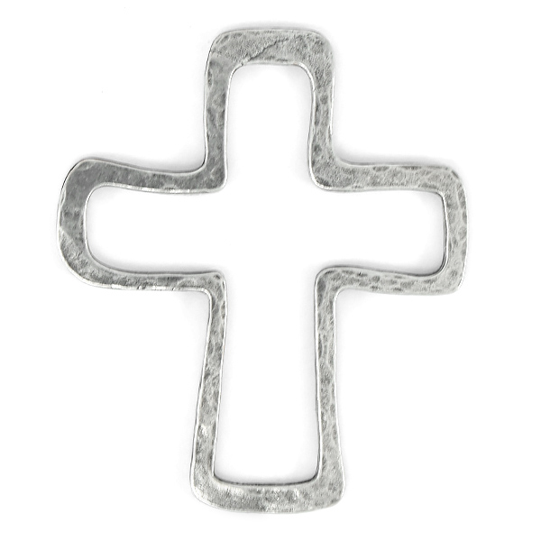 Cross shaped metal jewelry connector   