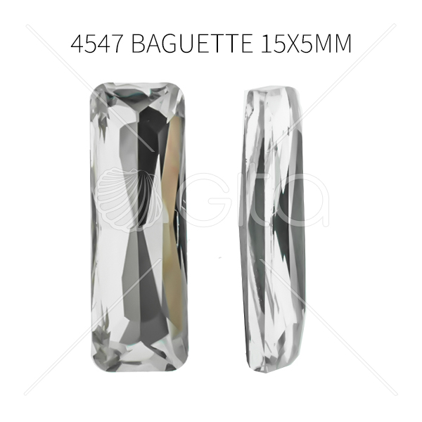 Aurora A4547 Princess Baguette 15x5mm Crystal Clear color-5pcs pack