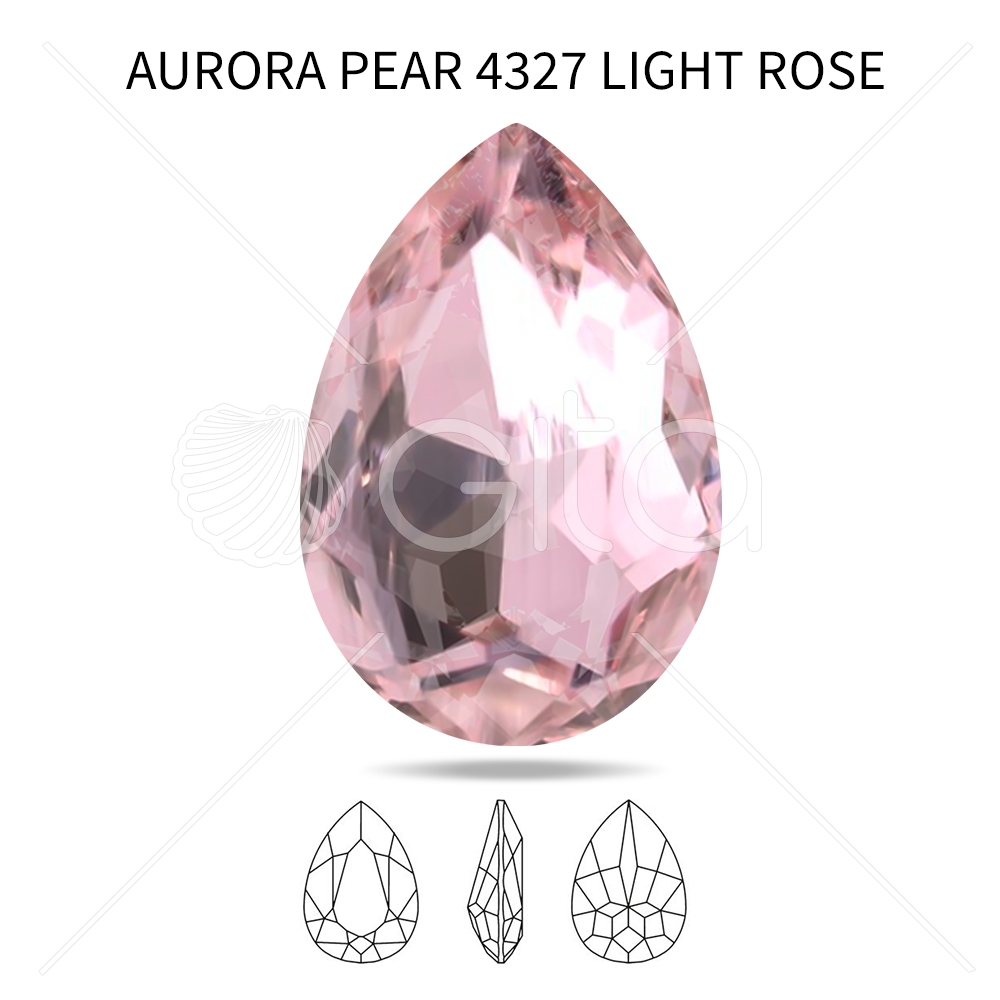 Aurora Crystal A4320 Pear Shape 40x30mm Light Rose color-1pc pack
