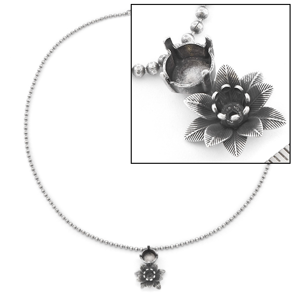 24ss, 39ss double layered Flower Chain Necklace base