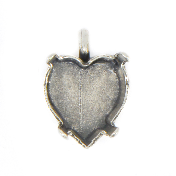 11x10mm Heart Stone setting with top loop