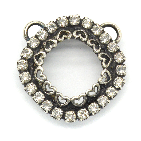 Decorated Square 12X12mm Diamond shape Stone setting with Crystals Two 5mm top side loops
