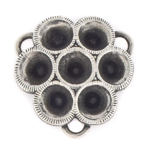 24ss Metal casting Flower Jewelry Connector with three loops