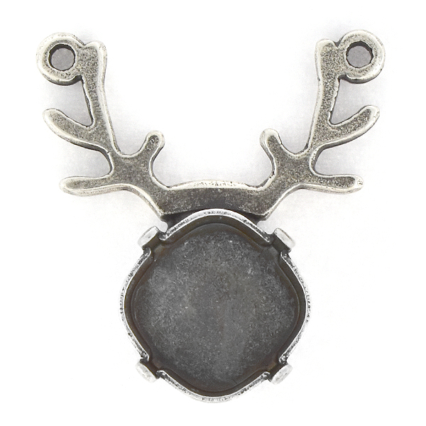 12x12mm Square Deer shaped Pendant base with two top loops