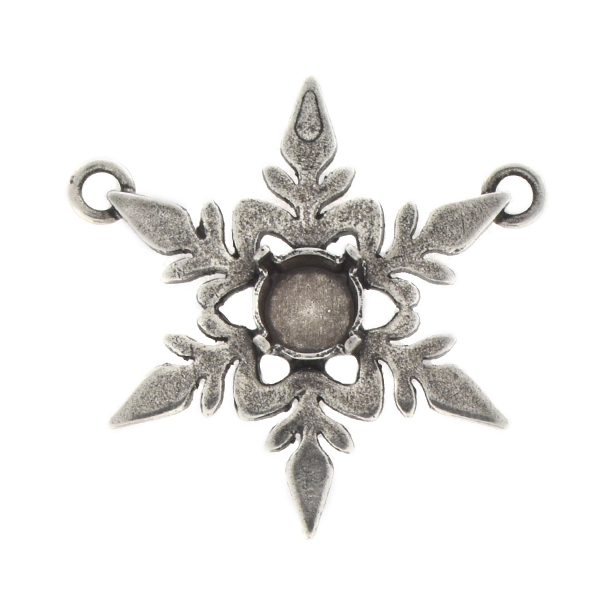 39ss Filigree Snowflake Pendant base with two top loops