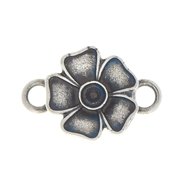 24pp Metal flower jewelry connector with two side loops