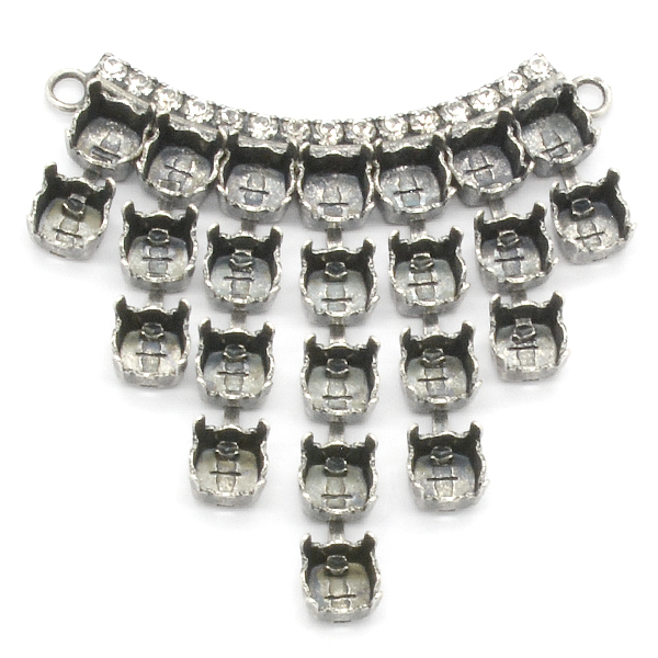Drops Rounded Center piece for necklace 29ss with Rhinestones chain