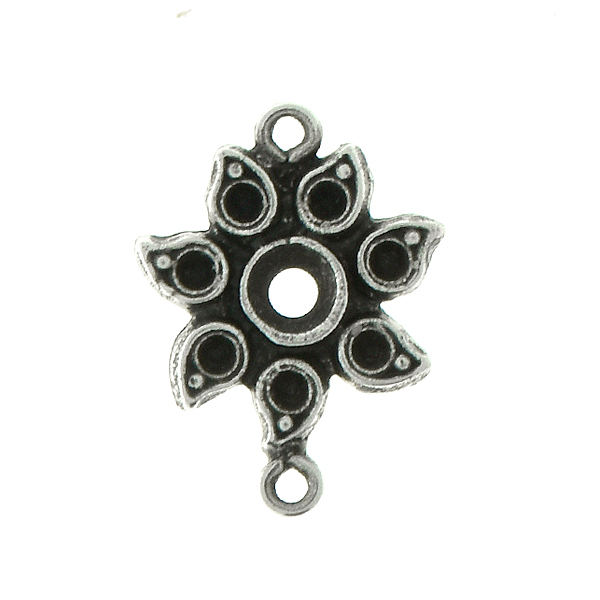 Metal casting Sunflower for 32pp and 8pp crystals Connector base with two side loops