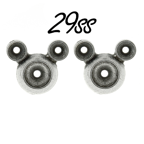 32pp and 29ss Metal Casting Mouse Stud Earring bases