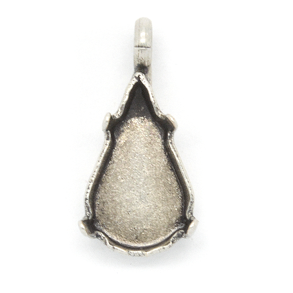 Pear shape 13X7.8mm Pendant base with top loop