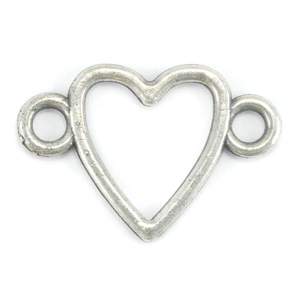 Heart Casting connector with two side loops 